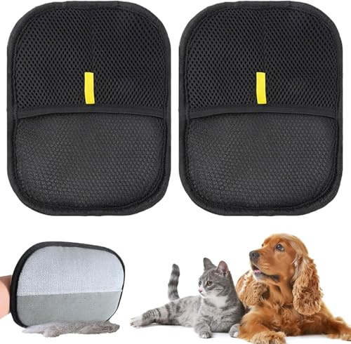 YANXINKE 2 Pièce Gants Antistatiques pour Animaux de Compagnie, Gant Anti Poils Animaux, Gant de Toilettage Double Face pour Animaux de Compagnie, Gants D'épilation Réutilisables pour Le Lavage