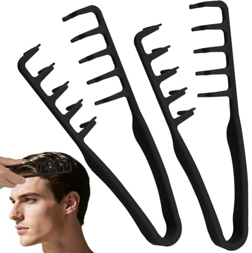 AYBUY lockkam texturkam, volym lockkam naturliga lockar hårkam | Strukturkam, lockkam texturkam med textur kam för Bangs Seam Grooming, sömvård (svart + svart)