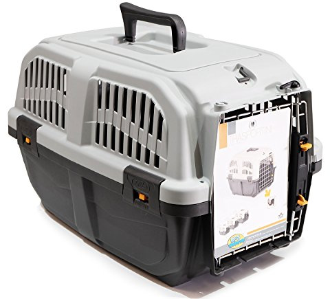 BPS (R) Transportín de plástico para Perros y Gatos Mascota Color Gris/Gris Oscuro 55 * 36 * 35cm Tamaño M BPS-4141