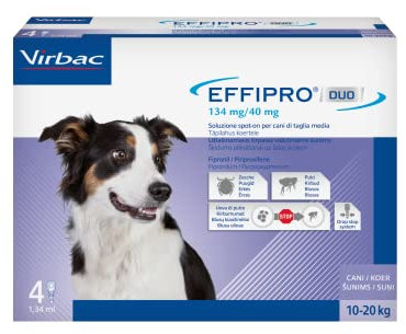 Virbac effripro duo cani di media taglia 10-20 kg; confezione da 4 pipette.