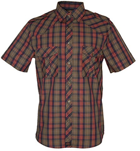ROCK-IT Apparel Camisa de Hombre de Ocio a Cuadros confeccionada en 100% algodón Mano de Obra Made in Europe Tallas S-5XL Verde Oliva, S