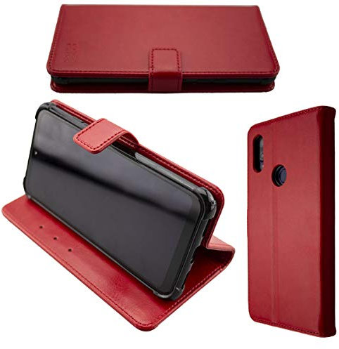 caseroxx Handy-Hülle kompatibel mit Gigaset GS190 – Bookstyle-Case Wallet Case in rot, passgenaue Schutz-Tasche mit Kartenfächern