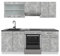 Vicco Küchenzeile R-Line, Küchenblock, Beton/Weiß, 200 cm, AP Marmor