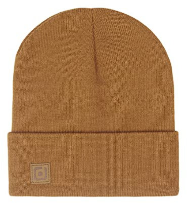 riverso Herrmössa RIVFabian utomhusmössa, stickad mössa, löpmössa, vintermössa, unisex, enfärgad, 100 % akryl, en storlek, BRUN, En Storlek