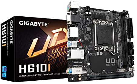 GIGABYTE H610I (H610/ Intel/LGA 1700/ Mini-ITX/ DDR5/ Single M.2/ PCIe 4.0/ USB 3.2 Gen1/ Intel GbE LAN Chip/Motherboard)