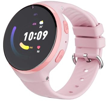 PTHTECHUS Smartwatch Kinder Telefon, Smart Watch Uhr für Jungen Mädchen mit Anruf SOS Spiele Musik Kamera Wecker Taschenlampe, Kinderuhr Telefonieren für Kids 4-12 Jahre Geschenke (Rosa) (Pink)
