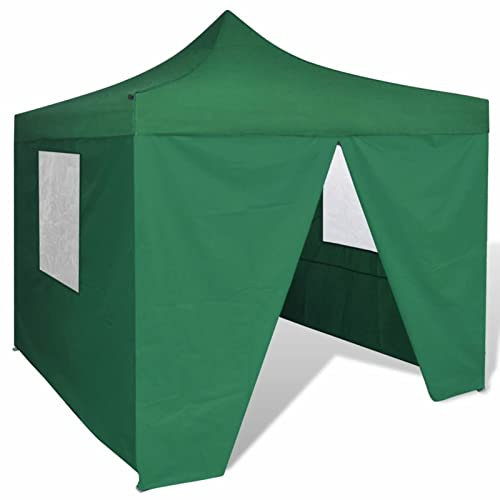 Rantry Toldo plegable verde 3 x 3 m con 4 paredes, toldo exterior para privacidad, carpa para jardín, balcón, toldo para exterior, toldo lateral para terraza exterior