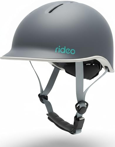 Rideo Kids Bike Helmet for Kids 3-5, Advanced Safety Boys and Girls Helmet, Adjustable & Multi-Sport, Patented Safety Buckle, Toddler to Youth (Gray-Blue)