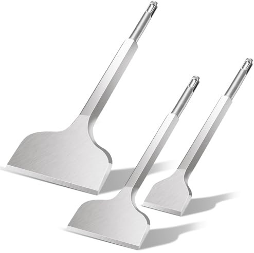 Cincel SDS Plus -3 piezas 100 mm + 75 mm + 40 mm, cincel SDS Plus para quitar azulejos, adhesivo para azulejos, hormigón, piedra natural, mampostería, etc. - Cincel para azulejos premium