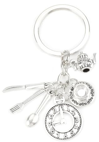 Tranbath Unique Keychain Gifts for Women, Kitchen Utensil Coffee Cup and Teapot Design, Friend Birthday Gift, Friendship Keyring, Inspirational Thank You and Travel Accessories
