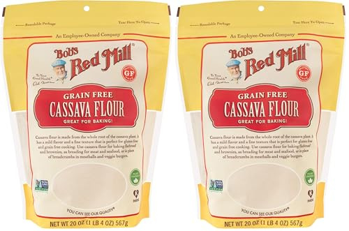 Bob's Red Mill - Grain Free, Gluten Free Cassava Flour, Great For Baking, 567g Pouch (Pack of 2)