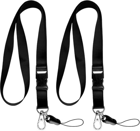 2 Pcs Lanyard for Neck, Neck Lanyard Strap, Flat Lanyards with Detachable Buckle and Metal Lobster Clip, Lanyards Neck with Safety Breakaway, for Hold ID Card, Pass Card, Keys or Cell Mobile Phone