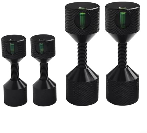 Perno di allineamento a flangia a 2 fori in alluminio temprato 6061 con livellatore integrato per libellule, design ergonomico e superficie anodizzata in ossido nero (4 pezzi)