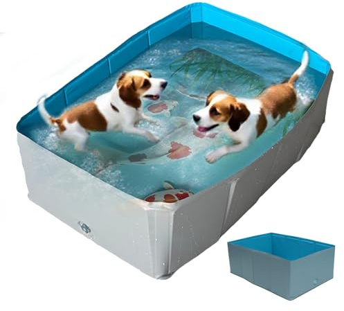 Derwrtup hundpool – PVC hopfällbar pool för hundar | husdjursbadkar, multifunktionell för små, medelstora och små djur