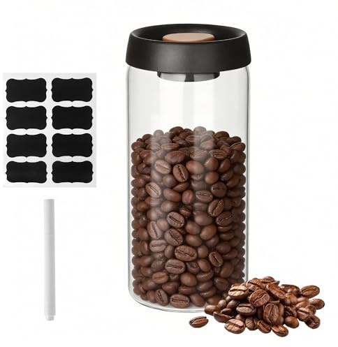 Contenitore per Barattolo sottovuoto caffe da 1800 ml, design a pressione per il vuoto, Barattolo caffe di grande capacità, contenitore per la conservazione dei chicchi di caffè a prova di umidità