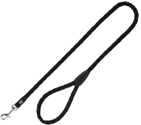 Trixie Laisse Cavo S–M, 1,00 m/ø 12 mm, Noir – Courte Laisse de Conduite pour Chien avec Bonne maîtrise, idéale pour la Promenade avec Petits à Chiens de Taille Moyenne