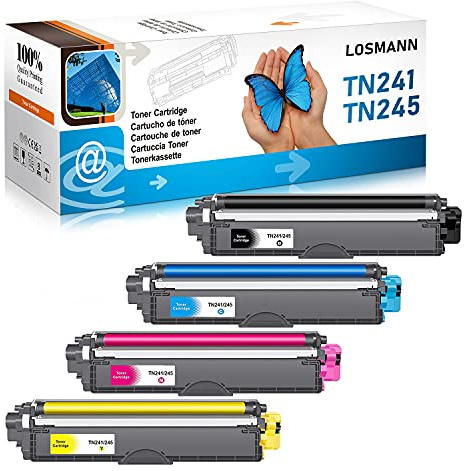 LOSMANN 4X toner kompatibel med Brother TN-241 TN-245 för Brother DCP-9020CDW DCP-9022CDW MFC-9130CW MFC-9140CDN MFC-9142CDN MFC-9330CDW MFC-9332CDW MFC-9340CDW MFC-9342CDW HL-3140CW HL-3142CW