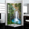 dedeco Eck-Duschrückwand wasserfest Motiv: Wasserfall V20, UV-Lack matt, 2 x 90x200 cm, Badrückwand, Fliesenersatz fugenlos Wandverkleidung Duschplatte Duschrückwände aus Aluminium, Made in Germany