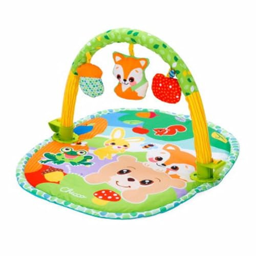 Chicco Gimnasio de Actividades 3 en 1 - Gym Multifuncional para Bebés con Alfombra de Juego, Arco de Juego con 3 Colgantes y Panel para Cama, Compatible con Cuna Next2Me, Juguete Bebés 0+ Meses
