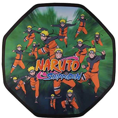 Konix Naruto Shippuden Tapis de Sol Gaming 98 x 98 cm pour Chaise de Bureau - Revêtement antidérapant - Motif Multi Clonage Naruto