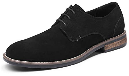 Bruno Marc Anzugschuhe Herren Wildleder Schnürschuhe Klassischer Business Derby Formell Business Casual Schuhe,Size 43,Schwarz,URBAN-08-E