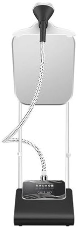 Niceey Dampfreiniger mit Bügelbrett, Stand-Kleidungsbügeleisen, Steamer, 800W Leistung, 0,5L Wasserbehälter, 6 Stufen, Vielseitiges Dampfen für alle Kleidungsstücke, Schwarz