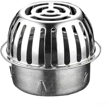 Tuyau de vidange de toit en acier inoxydable 304 anti-obstruction - Filtre d'évier - Bouchon de ligne anti-blocage pour le toit extérieur - Drainage de sol rond - Feuille de gouttières pour protection