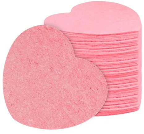 Éponge faciale en forme de cœur | Éponge compressée en forme de cœur | Éponge nettoyante et naturelle pour le visage compressé | Éponges réutilisables pour nettoyer le démaquillage