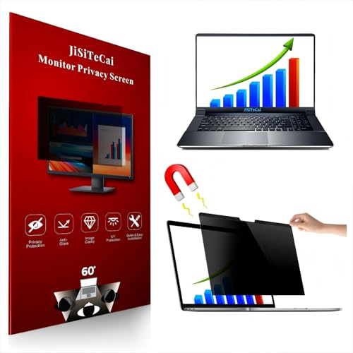 JiSiTeCai Privacy Screen MacBook Pro 15 Inch (2016-2019), Magnetic Removable Anti Blue Light Glare Peep Filter Black out Screen Protector for Mac 15In Laptop Model (A1707, A1990)