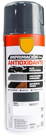 various Pintura Spray Imprimacion Antioxidante Gris de 400 ml Protección Contra la Corrosión Adecuado para las Superficies de Metal, Aluminio,Hierro y Otros metales Pack de 1 Unidad