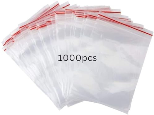 Pakico 1000 Bolsas Plásticas Zip 8 x 12 cm | Bolsas transparentes con cierre zip reutilizable para organizar, guardar y proteger artículos