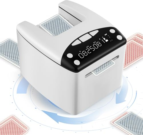 Automatischer Kartengeber, Automatischer Karten Austeiler mit 8 Spielern, 360° Drehung, 4000mah Wiederaufladbare Batterie, Karten Verteiler für UNO, Poker, Monopoly Deal, Bycicle und Maverick Karte