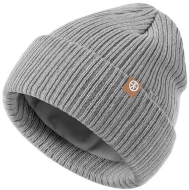 UNNESTAR Bonnets pour enfants - Chapeaux d'hiver chauds pour garçons et filles Casquette polaire extensible avec double couche, gris, 3-8 ans