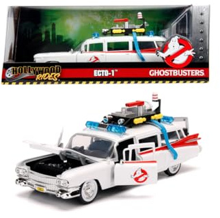 Jada Toys Cazafantasmas ECTO-1 metálico Escala 1:24, Modelo Coleccionable con Puertas, capó y Maletero abatibles, Interior detallado y Acabados realistas para Fans Desde 8 años (9399731314R01)