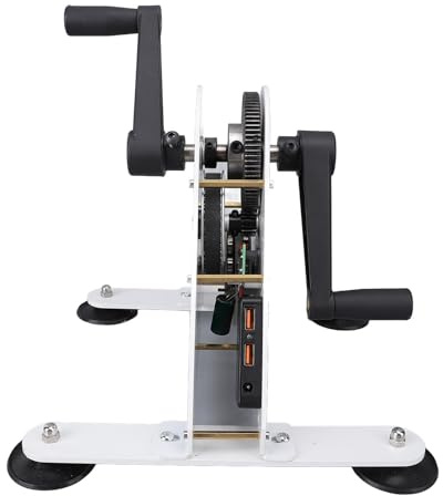 FTVOGUE Generador de Pedal, Generador de Manivela de Acero Al Carbono con Salidas USB Duales, Potencia de 50 W para Emergencias y Actividades Al Aire Libre