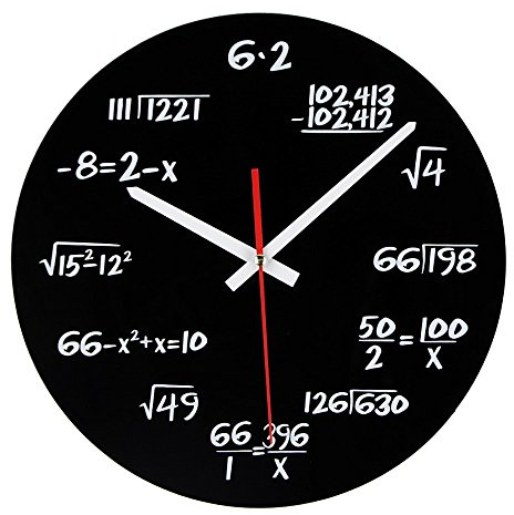 Timelike Mathematik Wanduhr - Kreative Runde Wanduhr modernes Design Wanduhr Klassenzimmer Büro Haus Dekoration Lehrer Studenten Geschenk