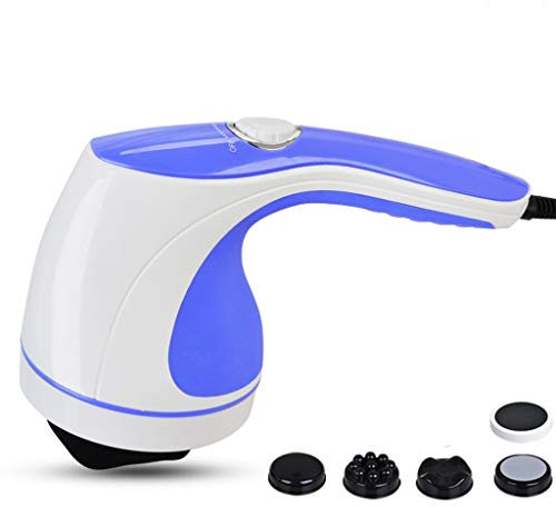 Aparatos de masaje de tejido profundo de amasamiento de mano con calor infrarrojo, eléctrica de las celulitis for el alivio del dolor músculo tenso dispositivos, 4 Cabeza del masaje ( Color : Azul )