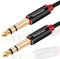 SHULIANCABLE 6,35mm Gitarre Audio Kabel, Nylon Geflochten 6.35mm auf 6.35mm Klinke Audio Kabel für E-Gitarre, Elektronisches Klavier, Bassverstärker, Tasteninstrumen etc (1M)