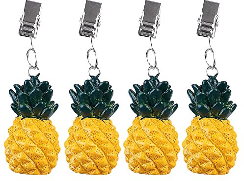 Dtoterul Pesi per Tovaglia 4 Pezzi Tovaglia Pesi Ananas Pesi per Tovaglia con Morsetto Ciondolo Tovaglia Clip Peso Tovaglia da Esterno Fermatovaglia Ganci per Tovaglie da Tavola Decorato per la Festa