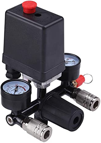 WMLBK 230 V tryckregulator, kompressor, tryckbrytare, luftkompressor med tryckbrytare och 2 mätindikatorer, luftkompressor, styrventil yttre gänga 1/2 tum