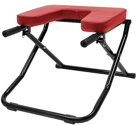 YUNLAIGOTOP Yoga Headstand Bench, Foldable Yoga Headstand Bench, Yoga Inversion Chair with Comfortable Panel, Inversion Chair for Practice Head Stand, Shoulderstand and Strength Training (Red)