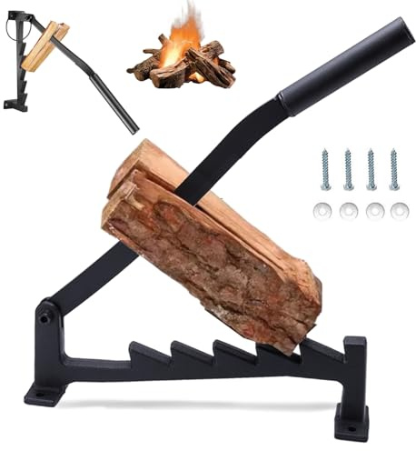 Coupe-bûches pour Bois D'allumage, Séparateur de Bois de Chauffage Mural avec Acier à Haute Teneur en Carbone, Coupe Facilement le Bois pour une Utilisation Intérieure et