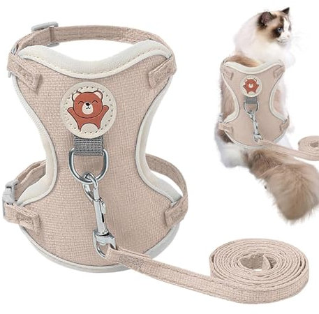 Hundegeschirr Und Leine Set, Katzengeschirr Geschirr Kein Ziehen, Verstellbares, Step-in-Welpengeschirr Welpengeschirr Anti Zug Sicherheitsgeschirr Katzengeschirr Für Kleine Hunde, Katzen,XS