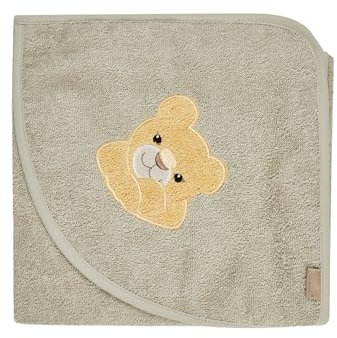 Sterntaler Baby Kapuzenbadetuch 80x80cm Löwe Leo – Weiches, saugfähiges Baumwoll Badetuch mit niedlicher Applikation – Für Babys und Kleinkinder, steingrau