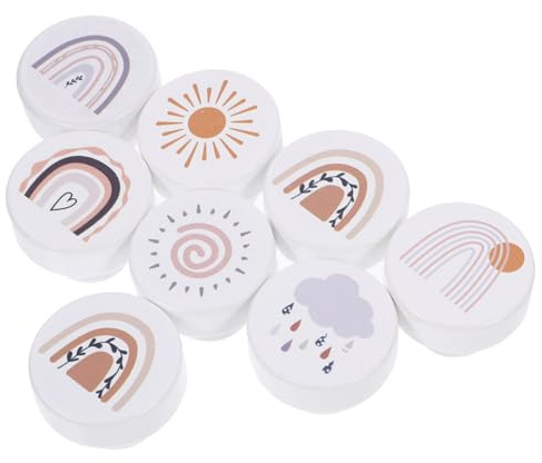 Tofficu Lot De 8 Boutons De Tiroir Bois Arc-En-Ciel 1.38 Pouces Poignées De Meubles Décoratives Pour Chambre Enfants Bureau Facile À Installer