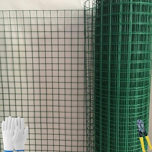 Recinzione da giardino in rete metallica verde, 6 x 6 cm, misura 2,3, diametro 3,4 mm, ideale per proteggere piantine, ortaggi, frutta, piante, 1,2 x 30 m (m di spessore)