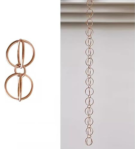 Ringregnkedja, Regnkedja, Hängränna, Cirkelregnfångare, Vindspel, Takfotsdränering, Regnvattenavledare,Style1-3m/10ft