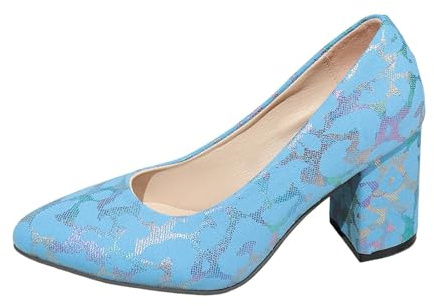 Elegantes tacones altos para mujer con punta puntiaguda, cómodos zapatos de uso diario para ocasiones festivas, bodas y fiestas, azul celeste, 39 EU