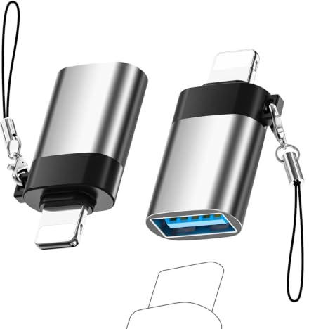 Adattatore USB a Lightning,2pcs USB Femmina Jack Cavi per Apple Maschio Spinotto Convertitore USB Cavo Presa Accessori 3.0 OTG Camera Adapter Supporta Hub, Mouse, Tastiera, Lettore di Schede
