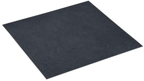 QUAHEAS 55 placas de suelo negras de PVC autoadhesivas, 5,11 m², 30,5 x 30,5 cm, para salón, dormitorio, cocina, pasillo, renovación con superficie moderna y fácil instalación